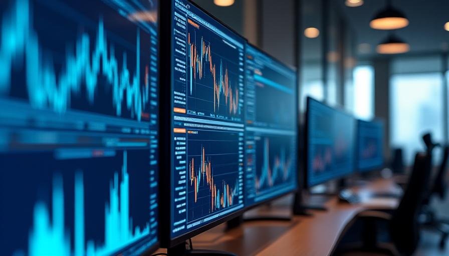 Modern financial trading terminal with clean data visualizations